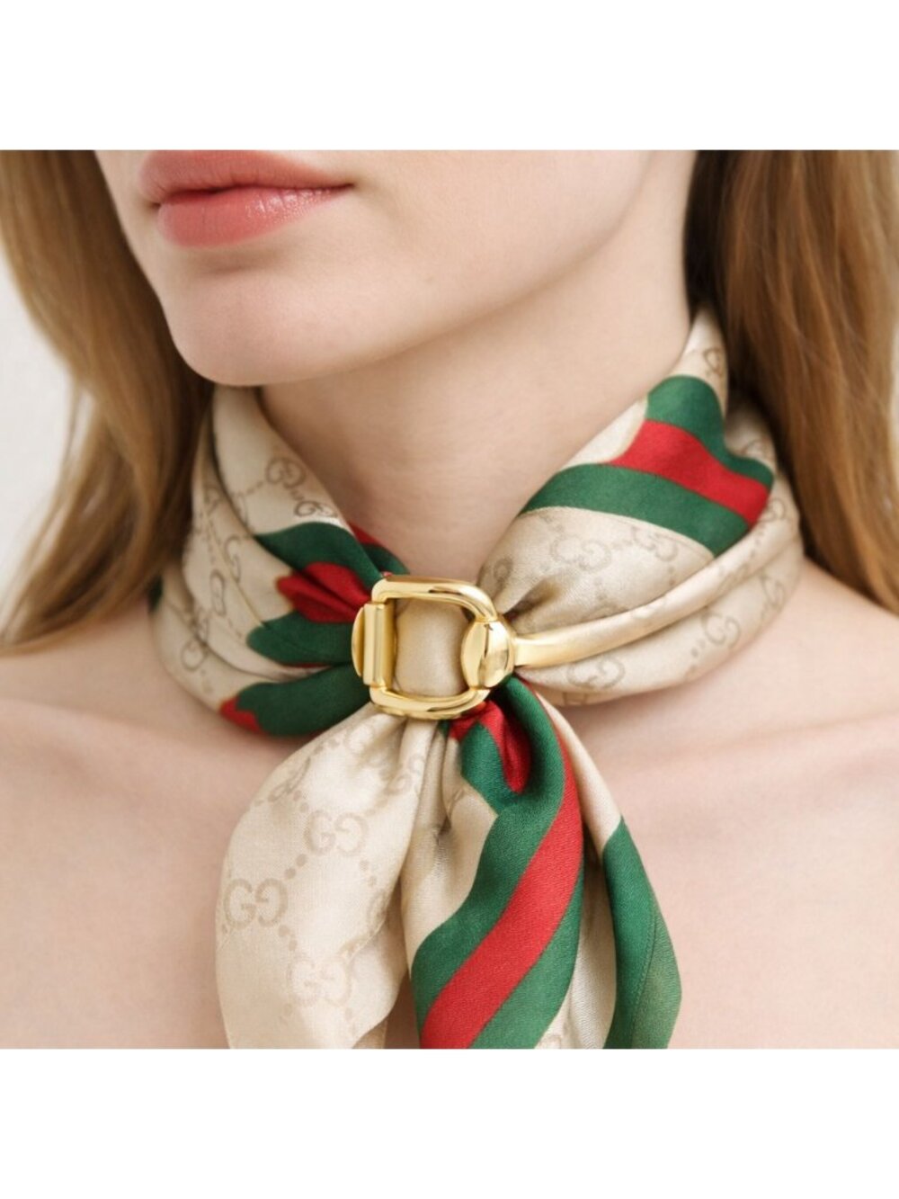 Gucci Horsebit 1955 Scarf Ring Gold Plated Vintage